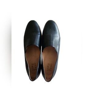 Naturalizer Sandra Slip On Faux Leather Wedge Heel Black Womens Size 10 Nice!